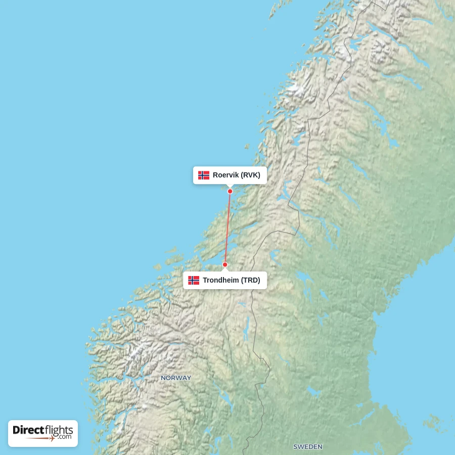 RVK - TRD route map