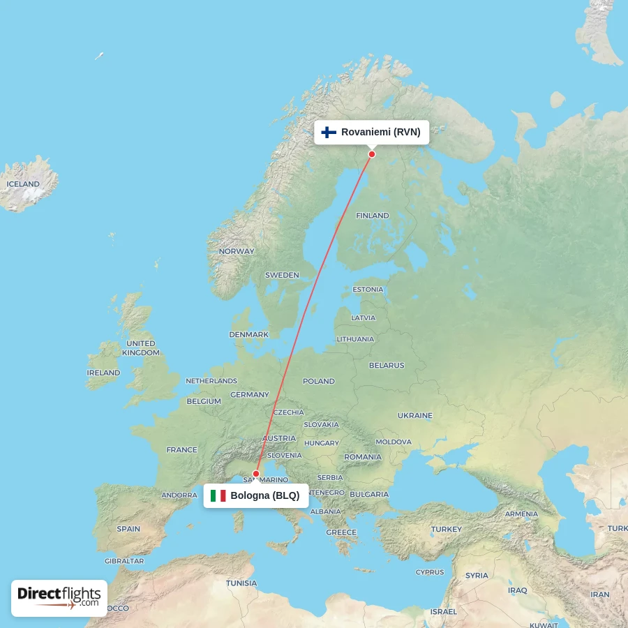 RVN - BLQ route map