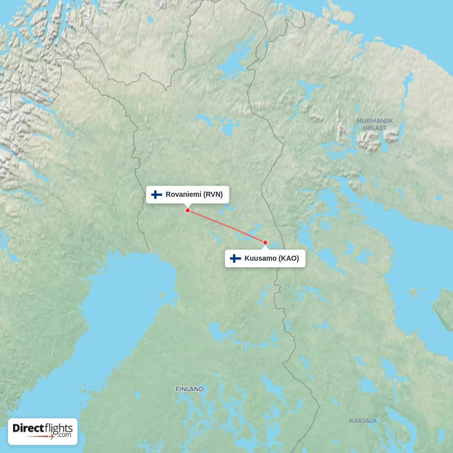 RVN - KAO route map