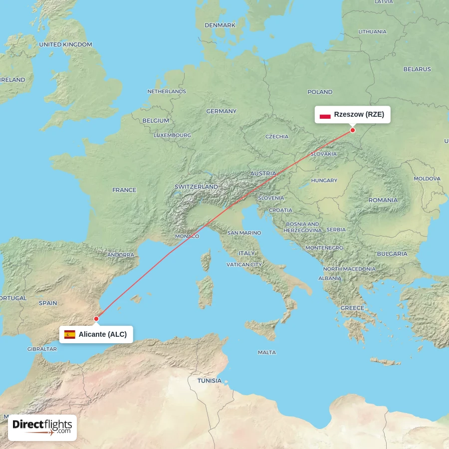 RZE - ALC route map