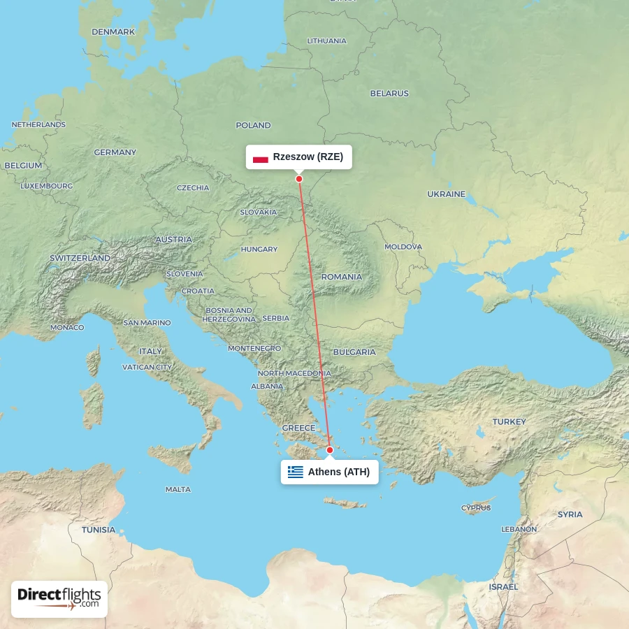 RZE - ATH route map