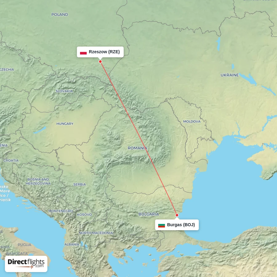 RZE - BOJ route map