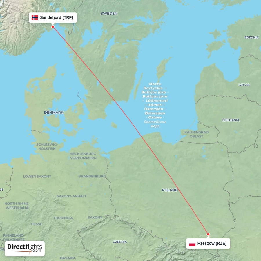 RZE - TRF route map