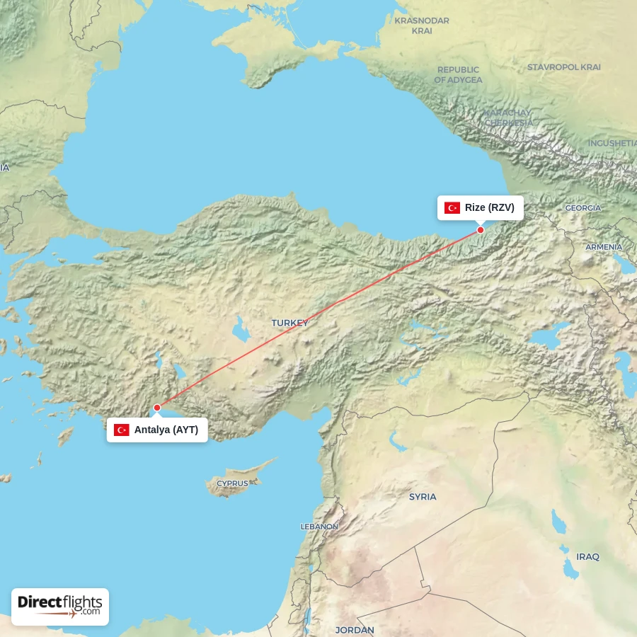 RZV - AYT route map
