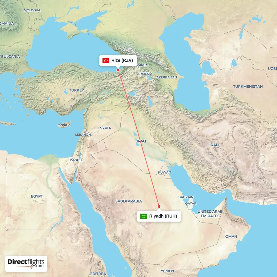 RZV - RUH route map