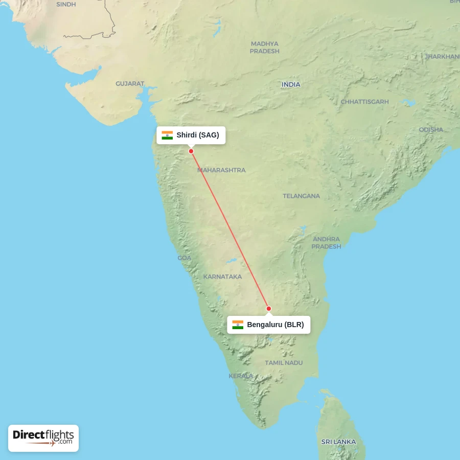 SAG - BLR route map