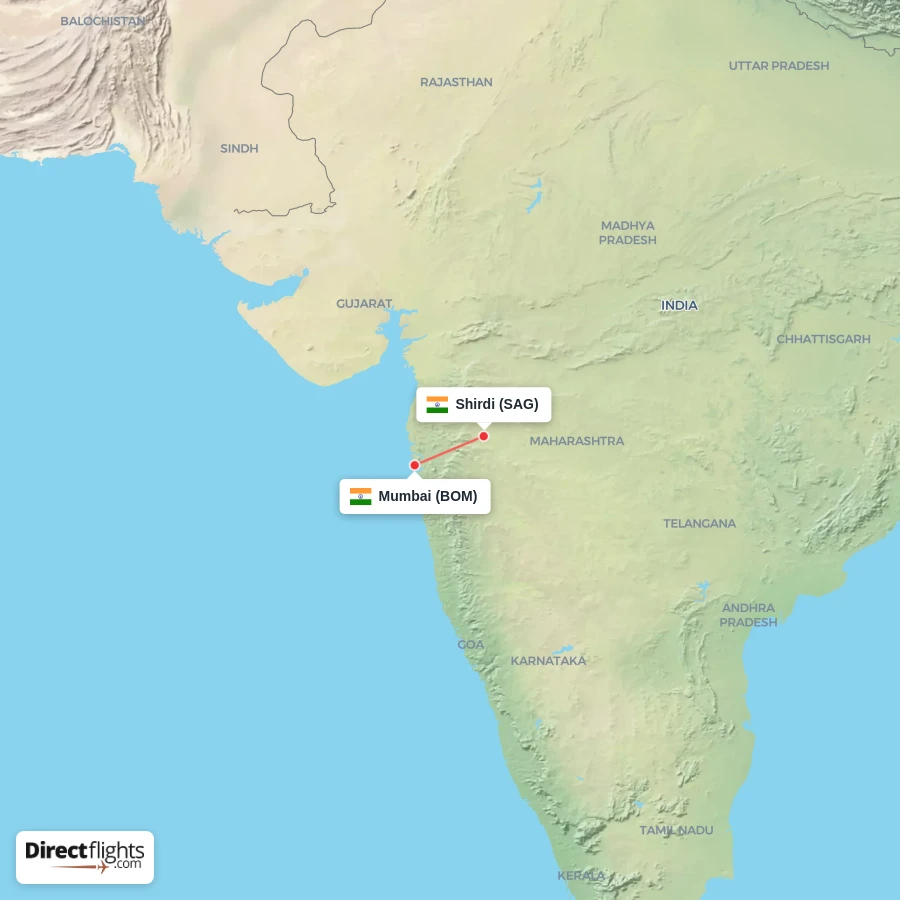 SAG - BOM route map