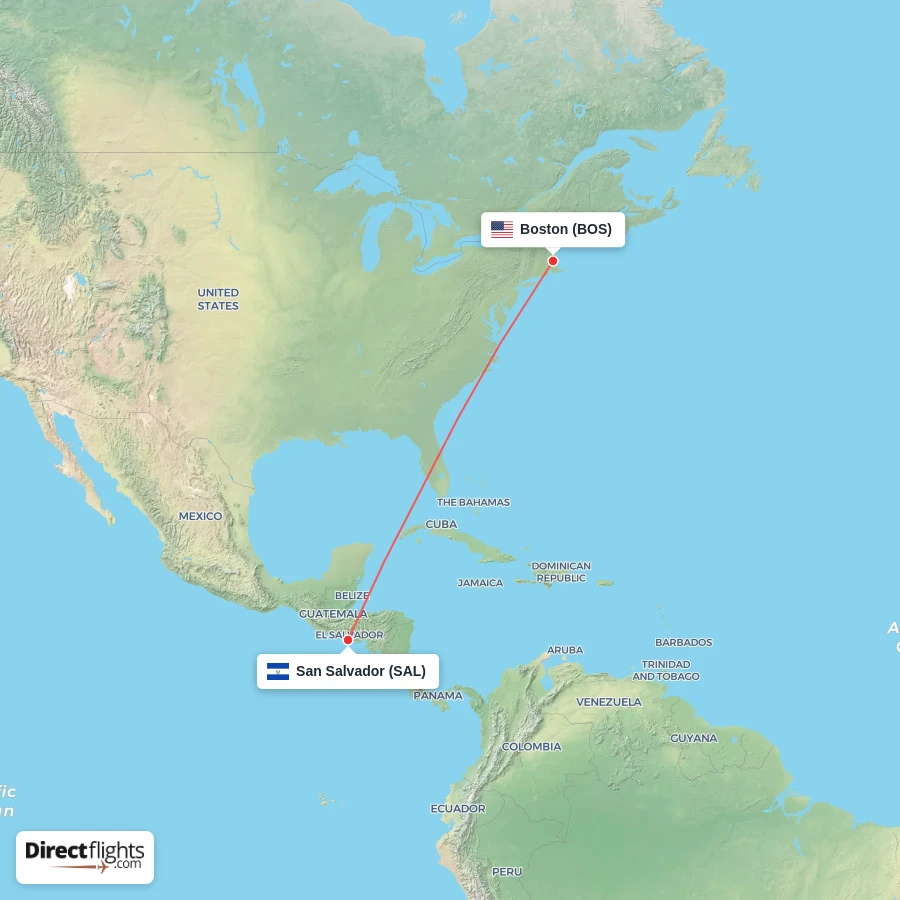 SAL - BOS route map