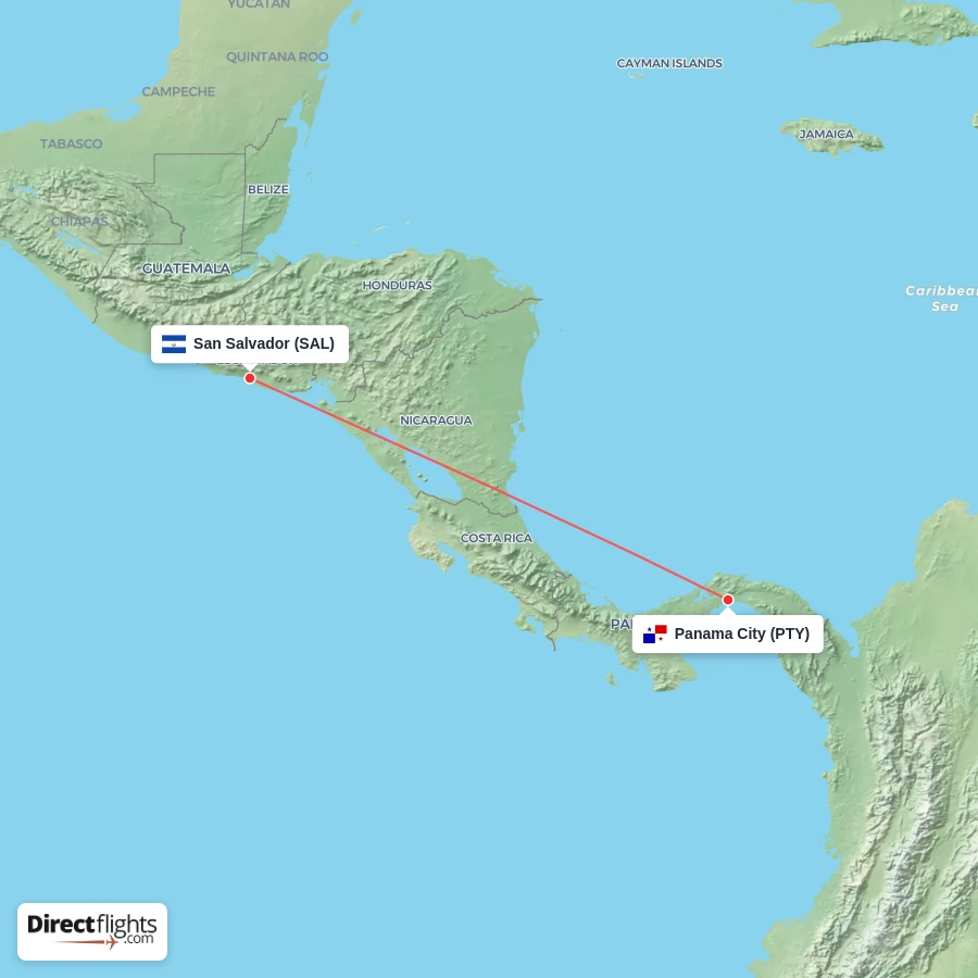 SAL - PTY route map