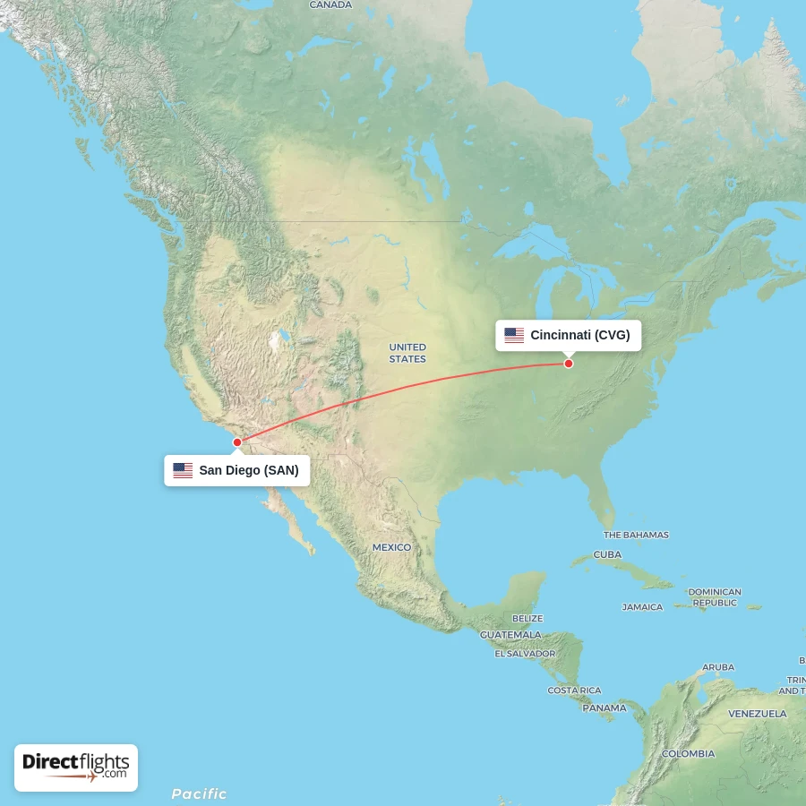 SAN - CVG route map