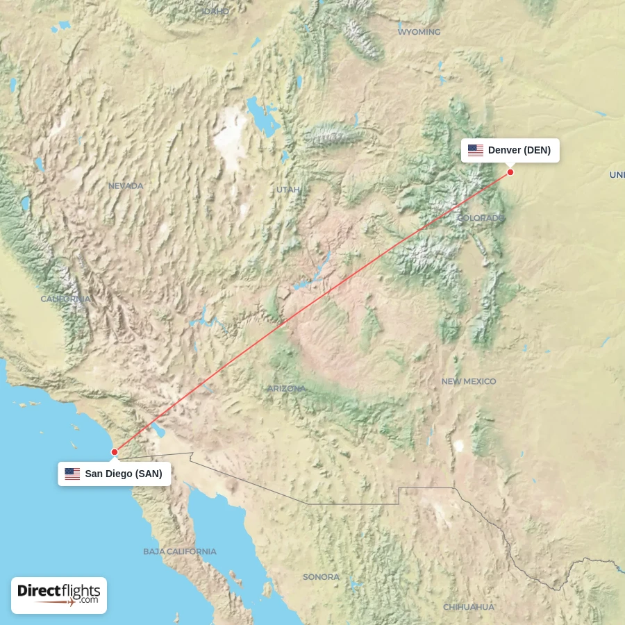 SAN - DEN route map