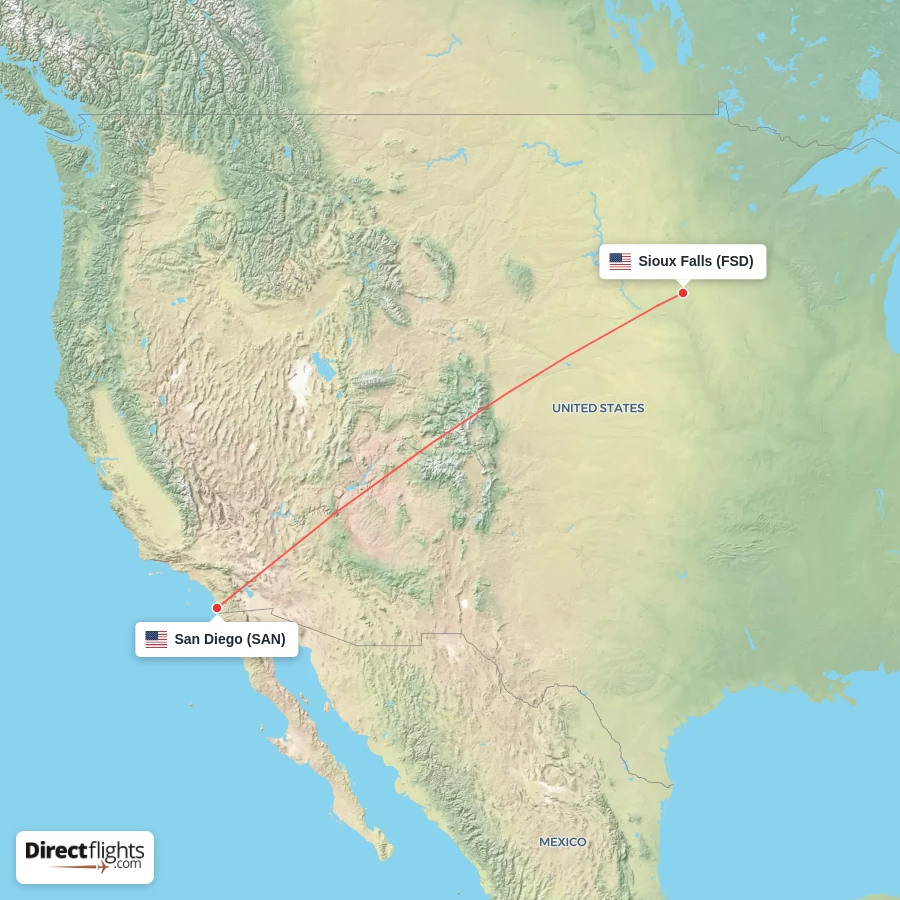 SAN - FSD route map
