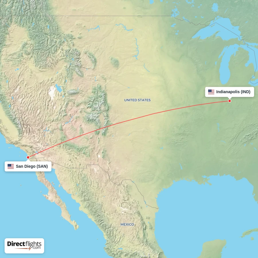 SAN - IND route map