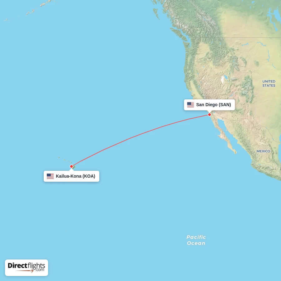 SAN - KOA route map