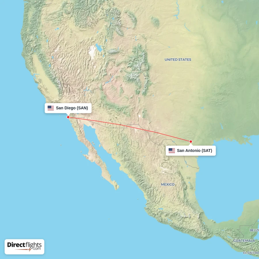 SAN - SAT route map