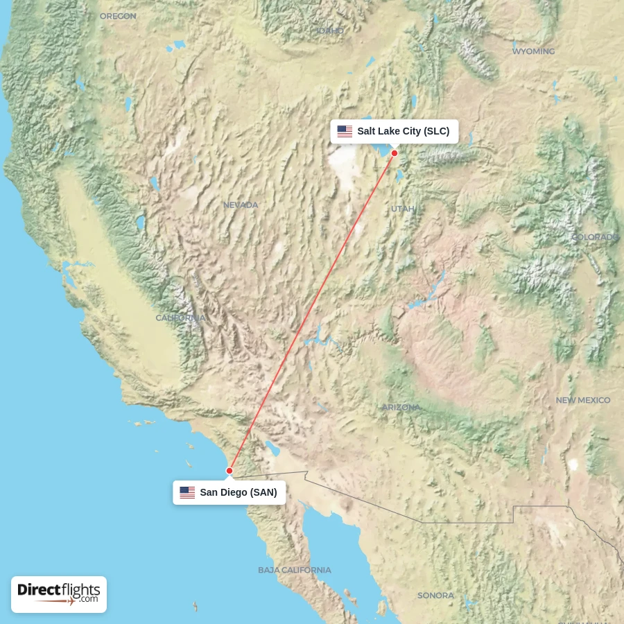 SAN - SLC route map
