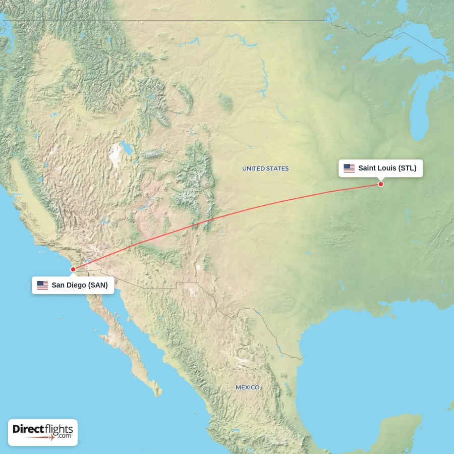 SAN - STL route map