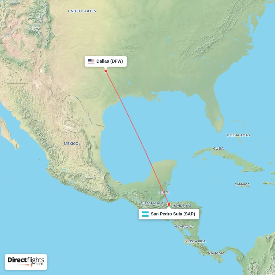 SAP - DFW route map