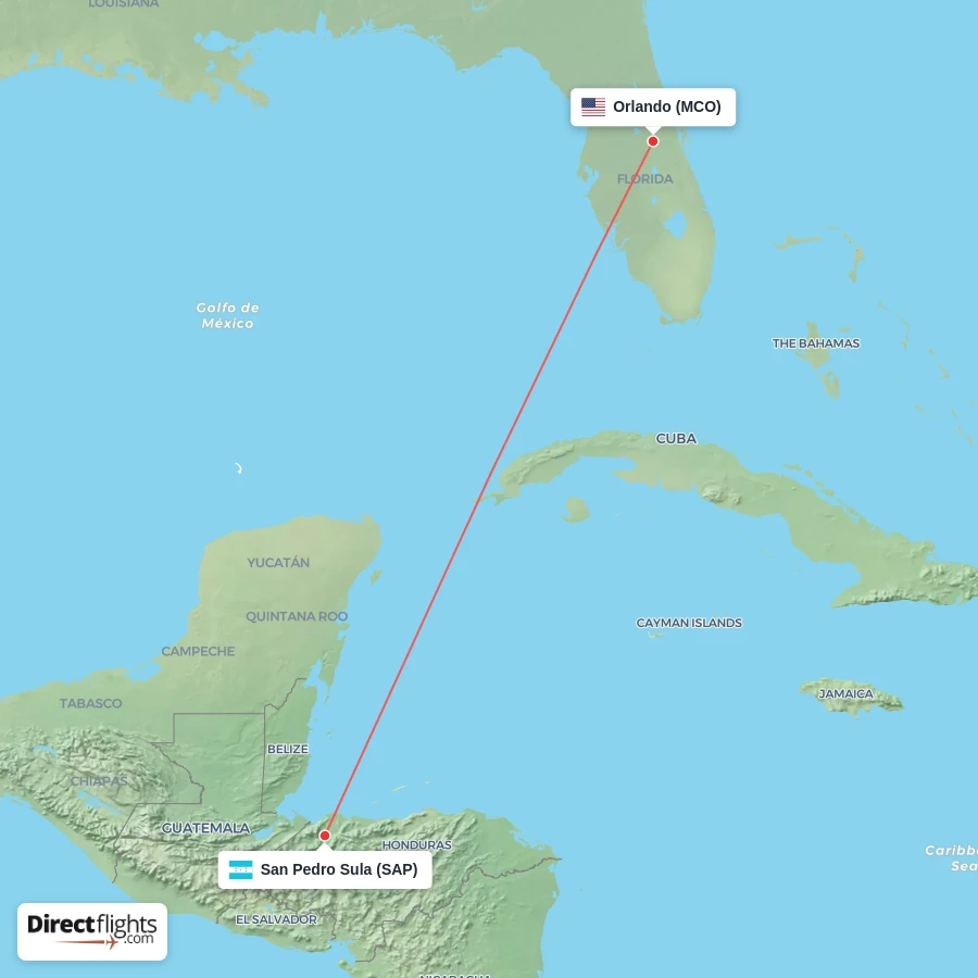 SAP - MCO route map