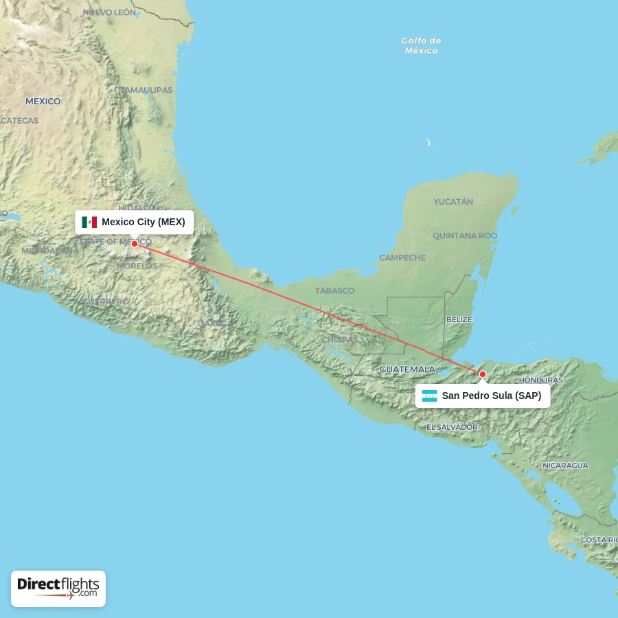 SAP - MEX route map