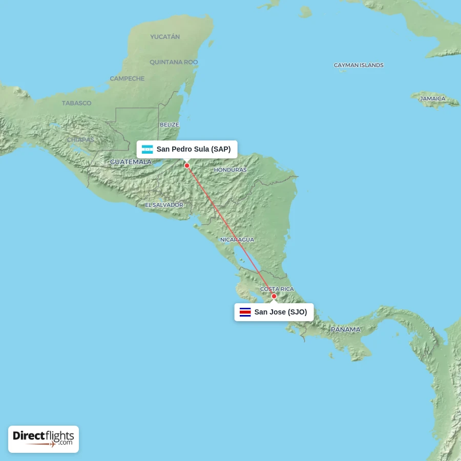 SAP - SJO route map
