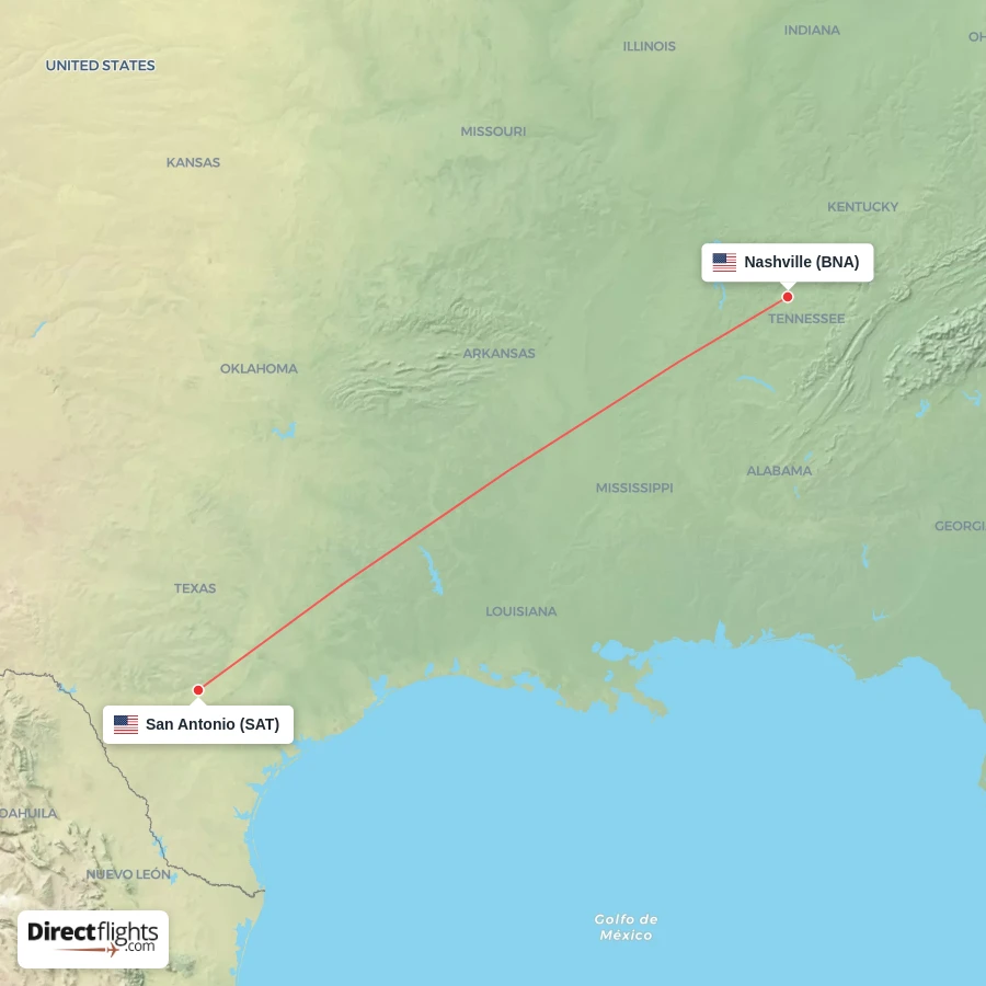 SAT - BNA route map