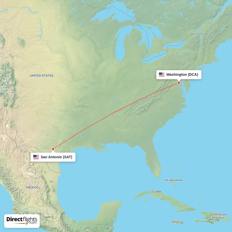 SAT - DCA route map