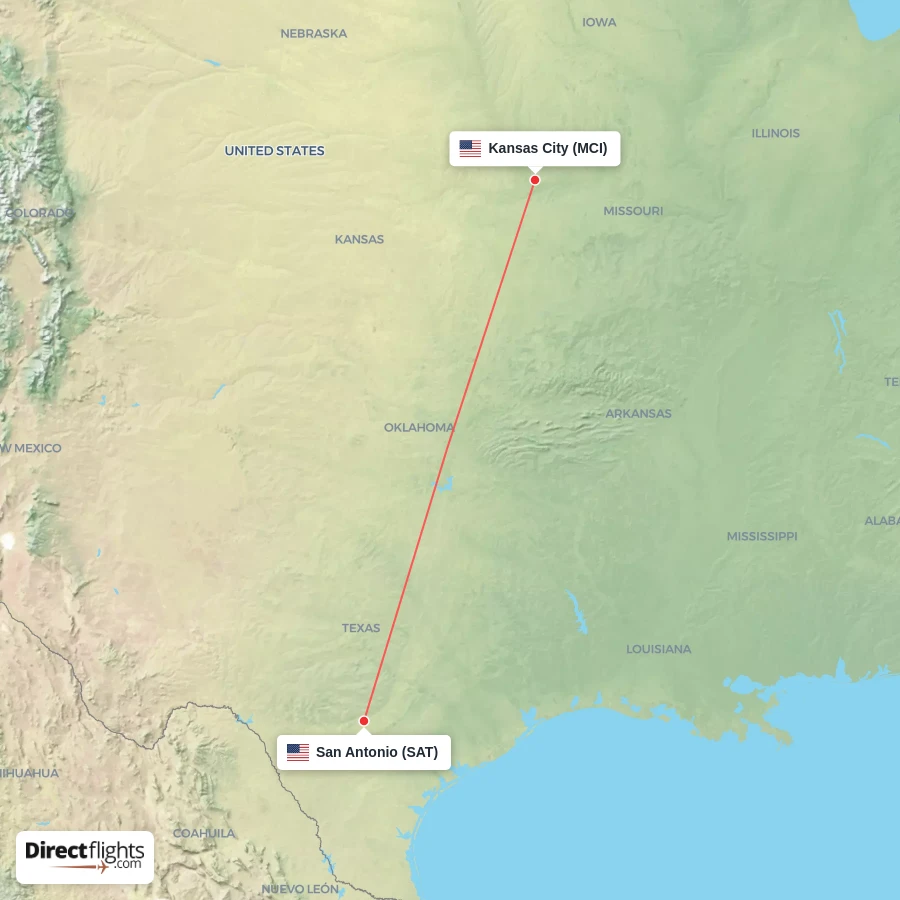 SAT - MCI route map