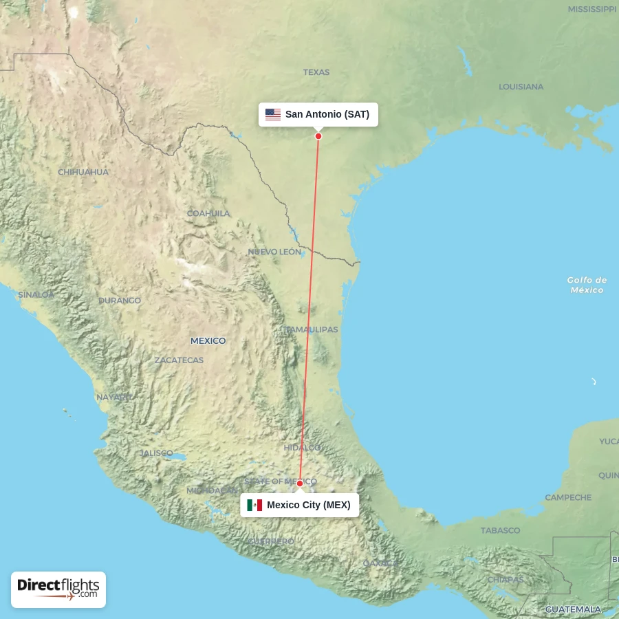 SAT - MEX route map