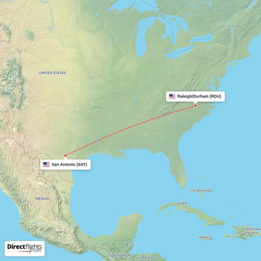 SAT - RDU route map
