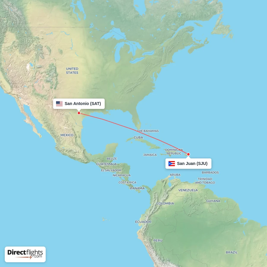 SAT - SJU route map