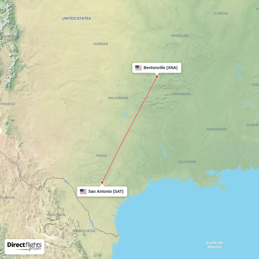 SAT - XNA route map