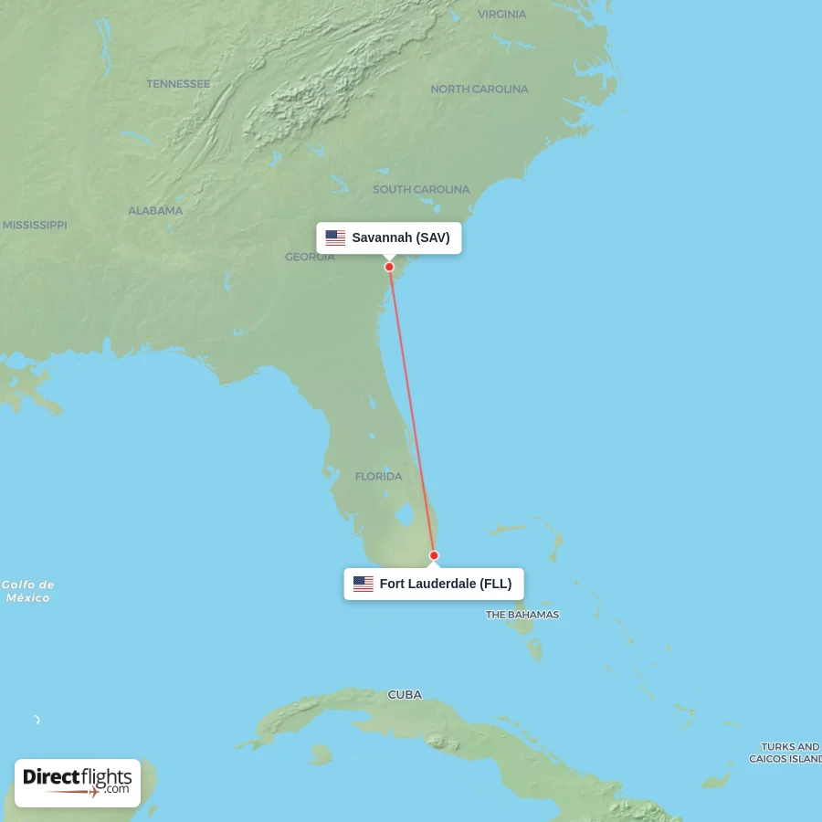 SAV - FLL route map