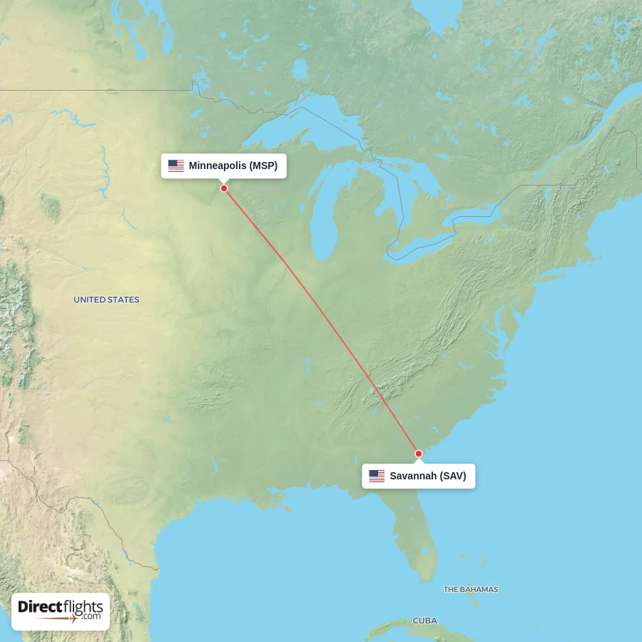 SAV - MSP route map