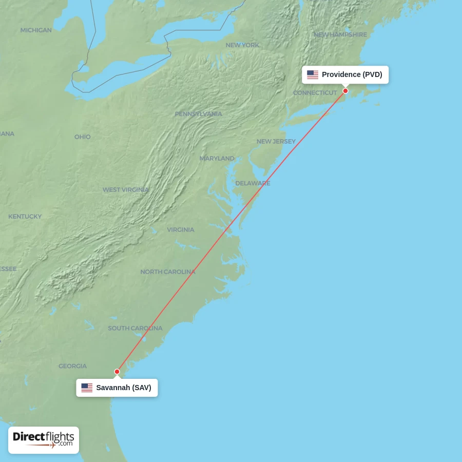 SAV - PVD route map