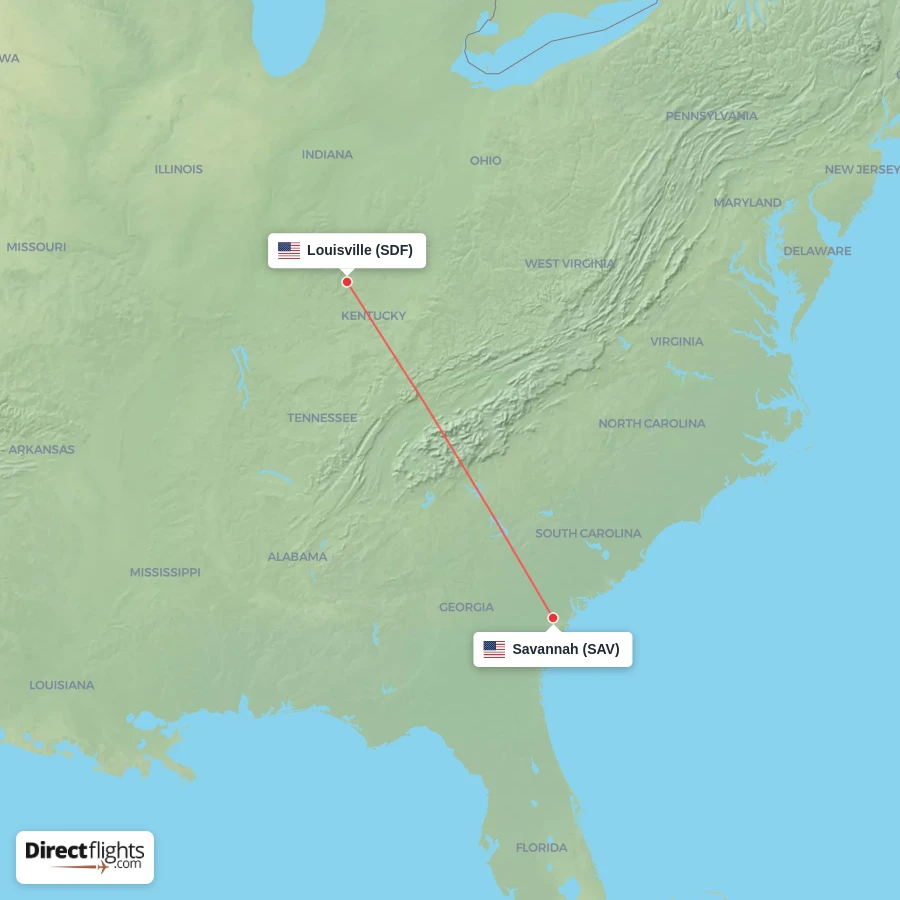 SAV - SDF route map