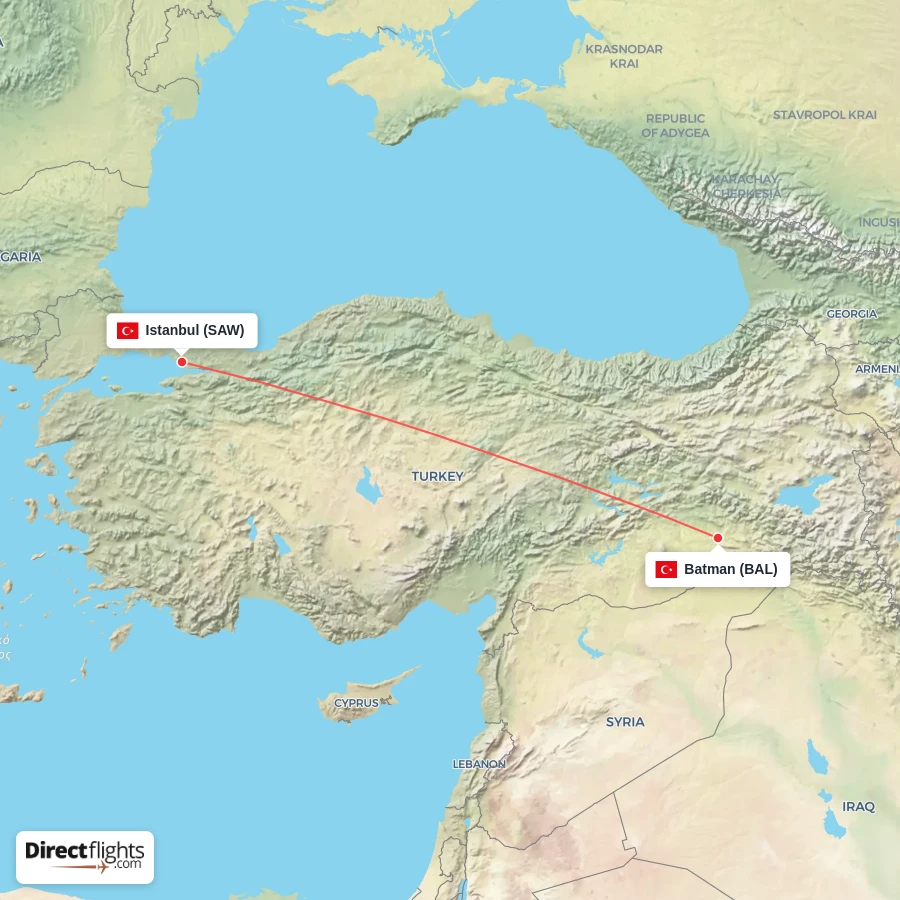 SAW - BAL route map