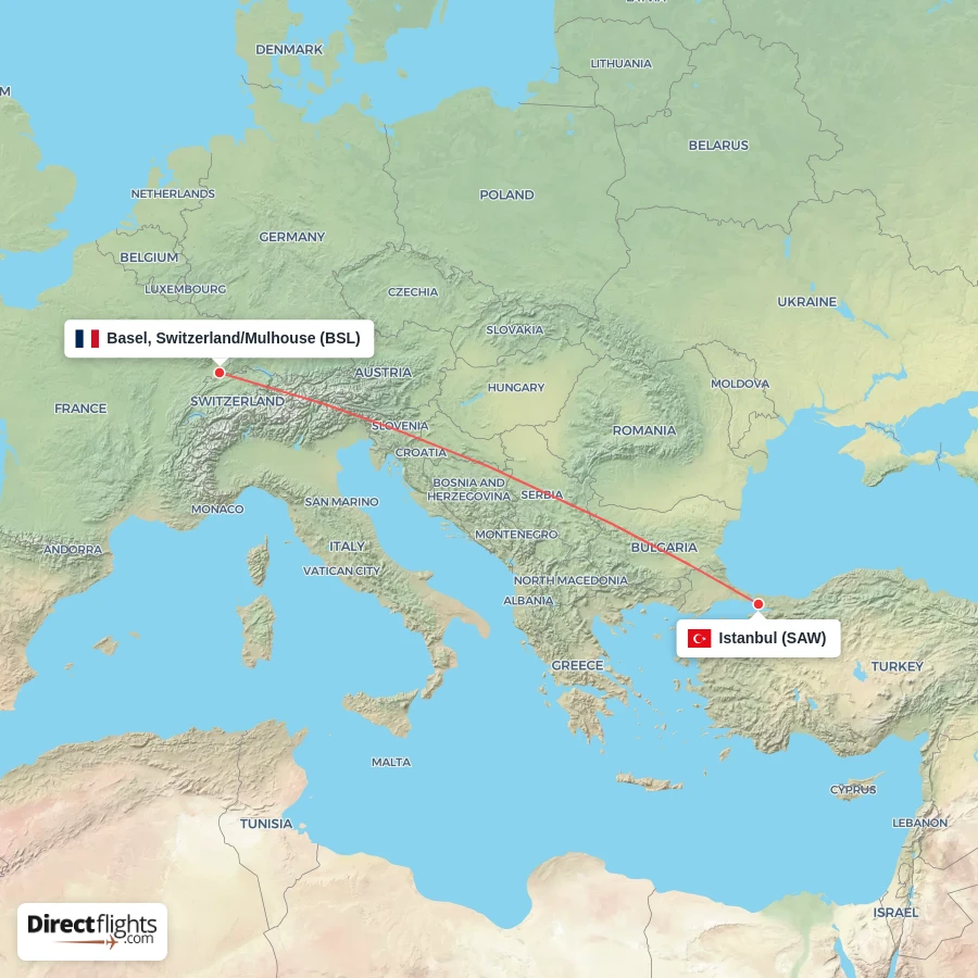 SAW - BSL route map