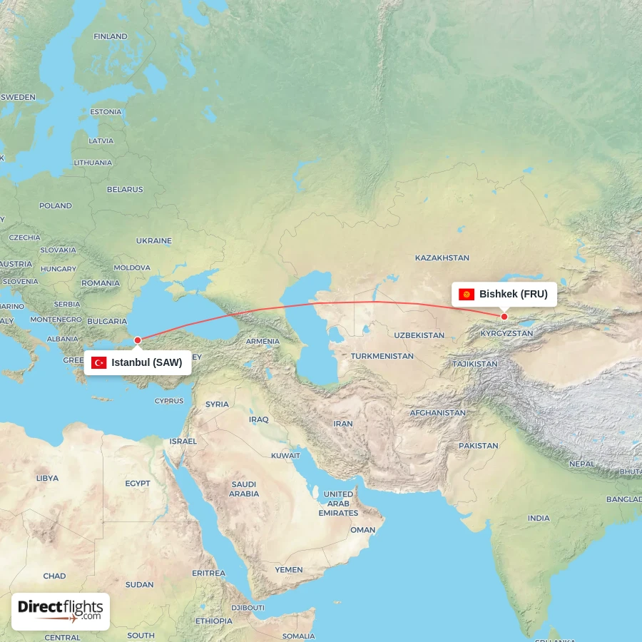 SAW - FRU route map