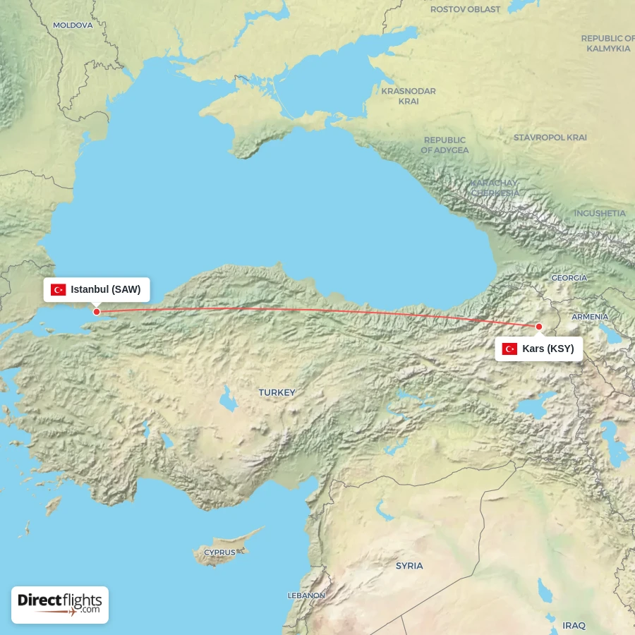 SAW - KSY route map