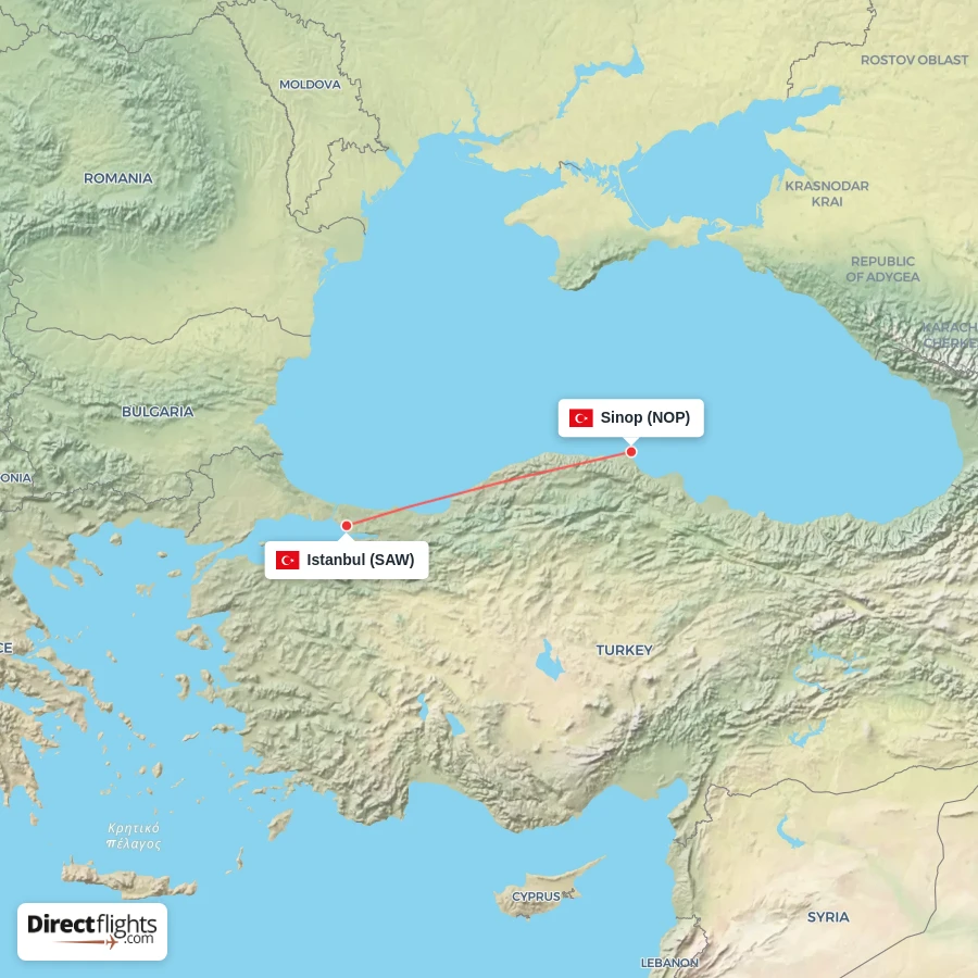 SAW - NOP route map