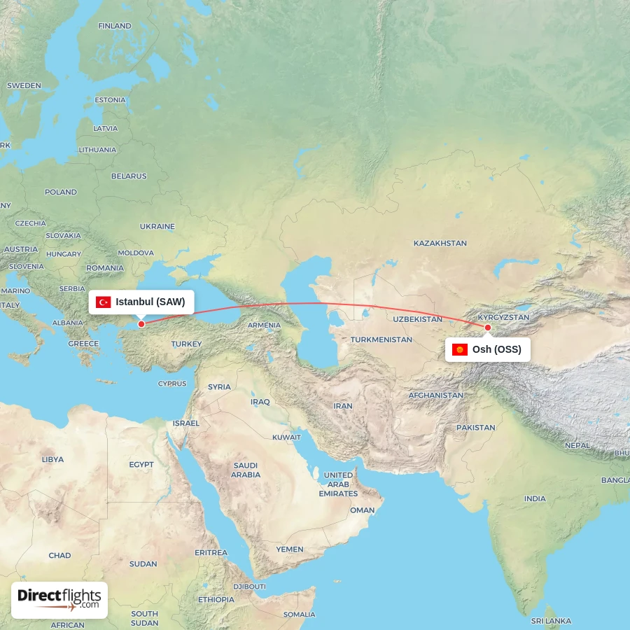 SAW - OSS route map
