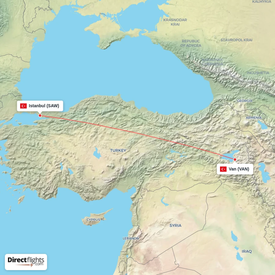 SAW - VAN route map