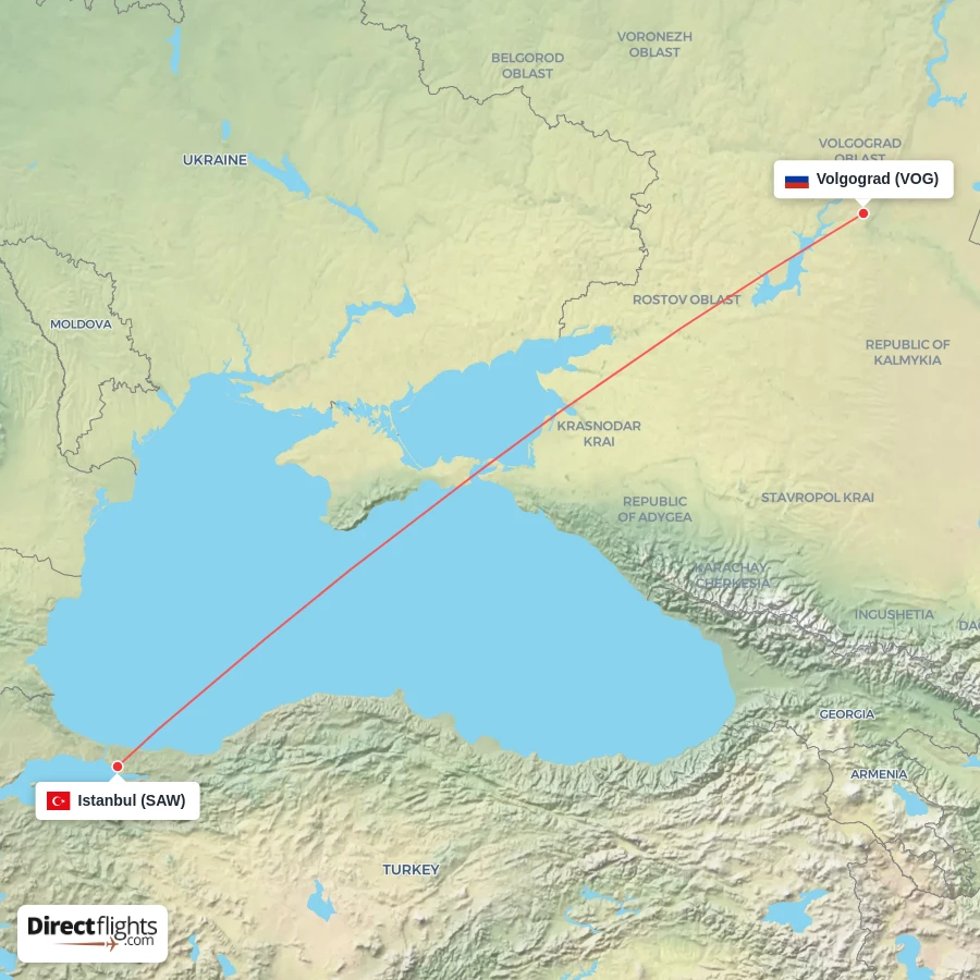 SAW - VOG route map