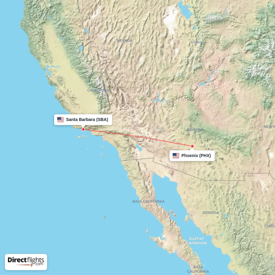 SBA - PHX route map