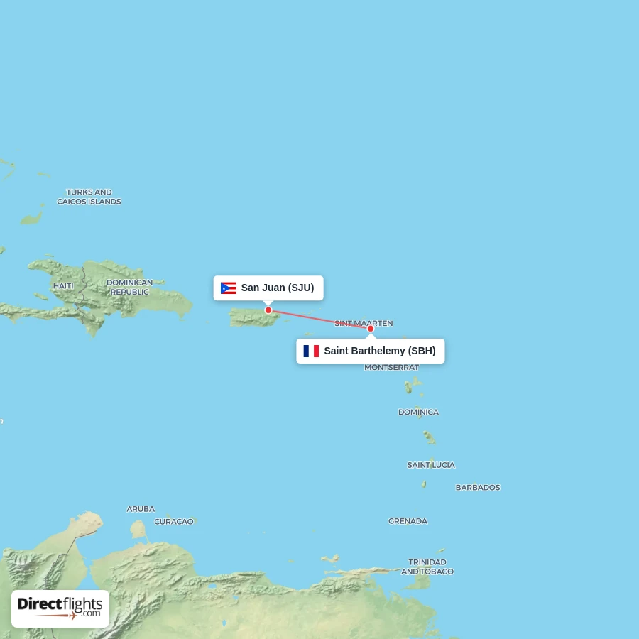 SBH - SJU route map