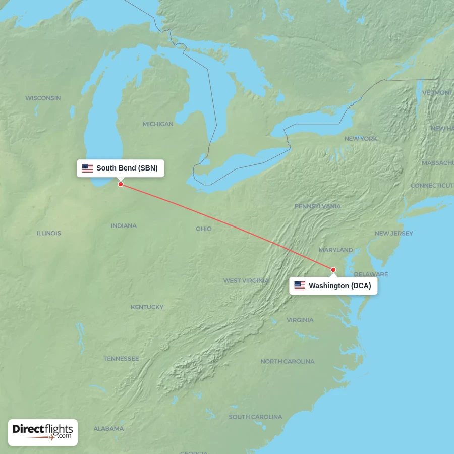 SBN - DCA route map