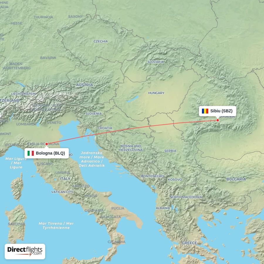 SBZ - BLQ route map