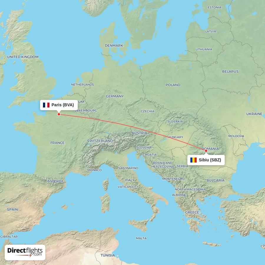 SBZ - BVA route map