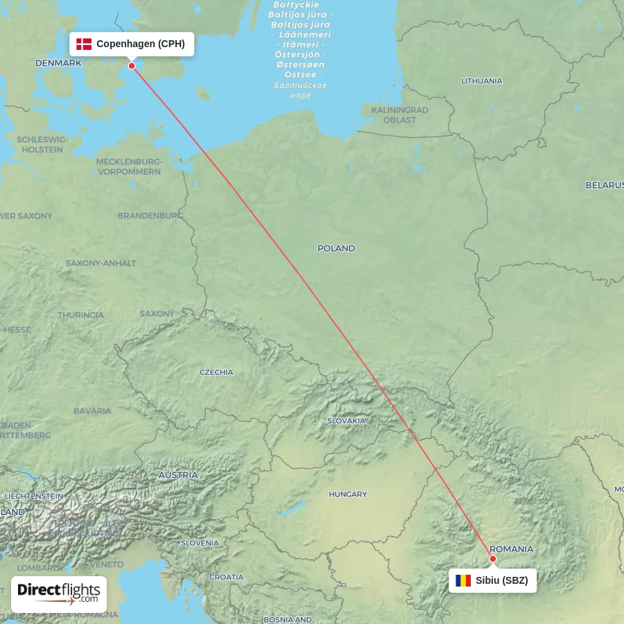 SBZ - CPH route map